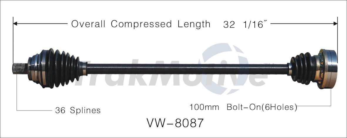 CV Axle Shaft TrakMotive VW-8087