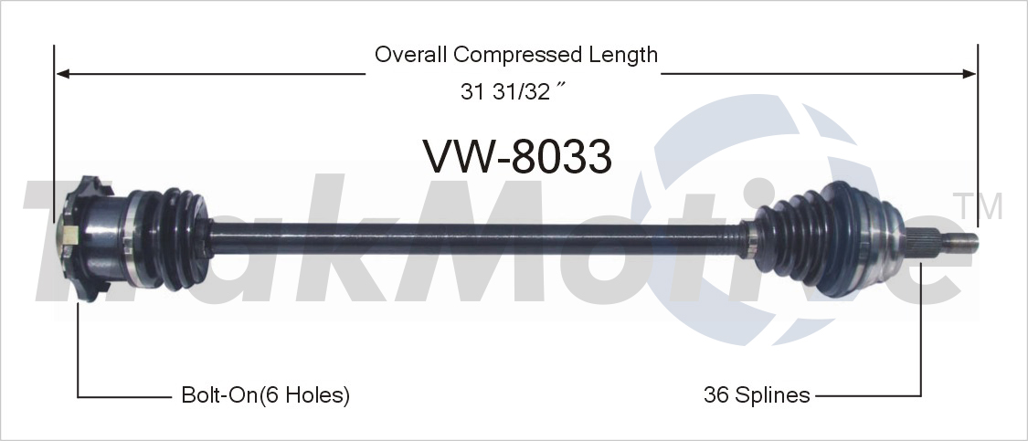 CV Axle Shaft TrakMotive VW-8033