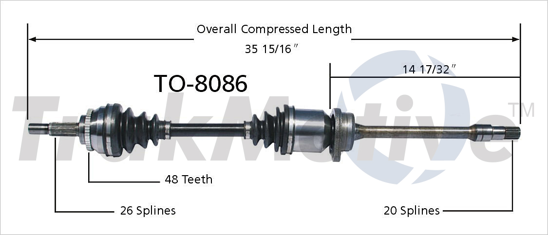 CV Axle Shaft TrakMotive TO-8086
