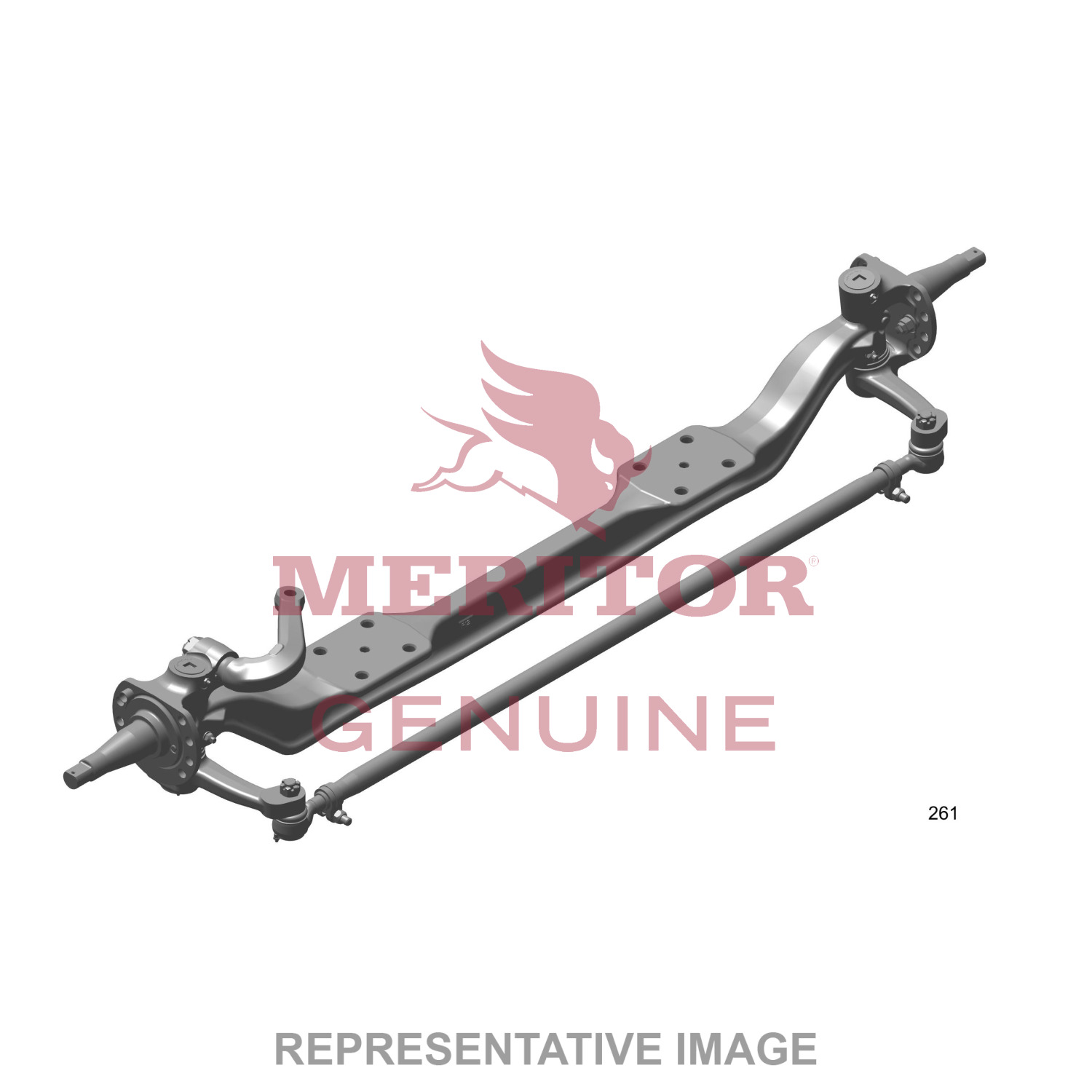 Non-Driven Complete Axle Assembly Meritor MFS12E122CNN3