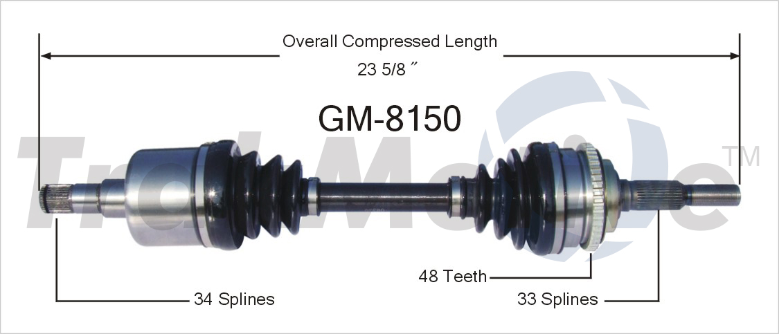 CV Axle Shaft TrakMotive GM-8150