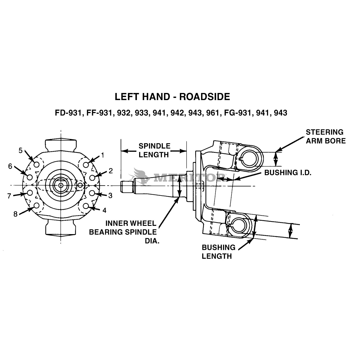Steering Knuckle Meritor A3111N3004