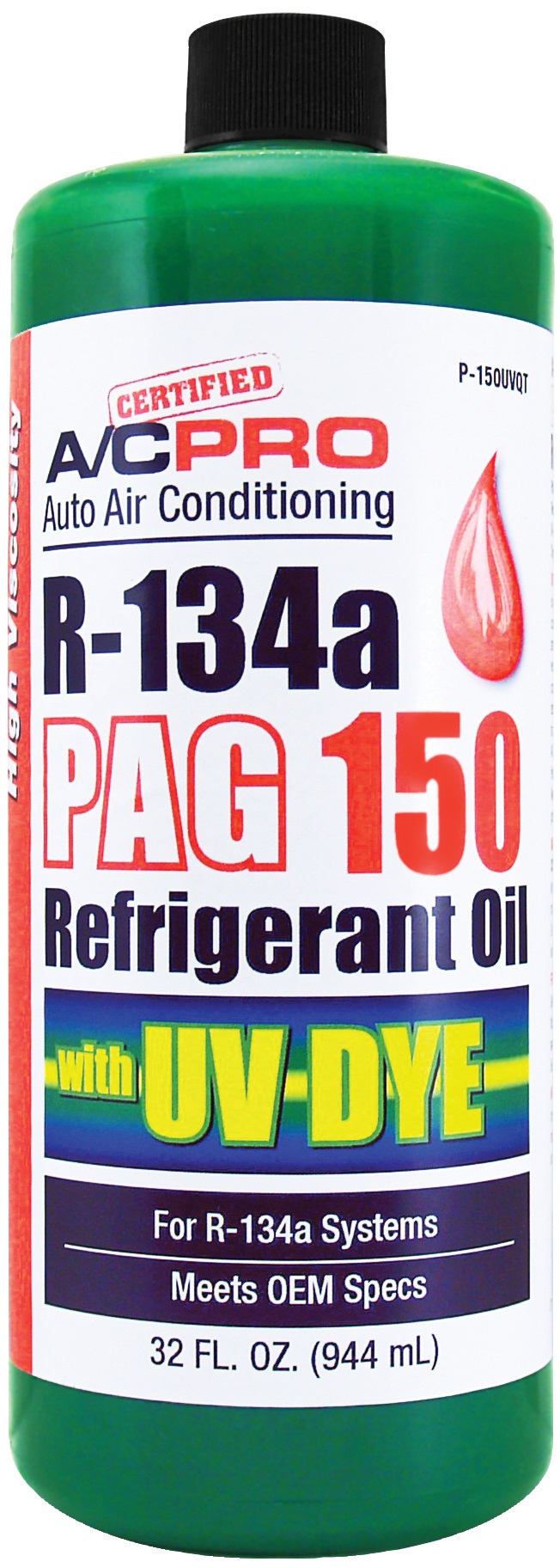 Refrigerant Oil Certified A/C Pro P-150UVQT