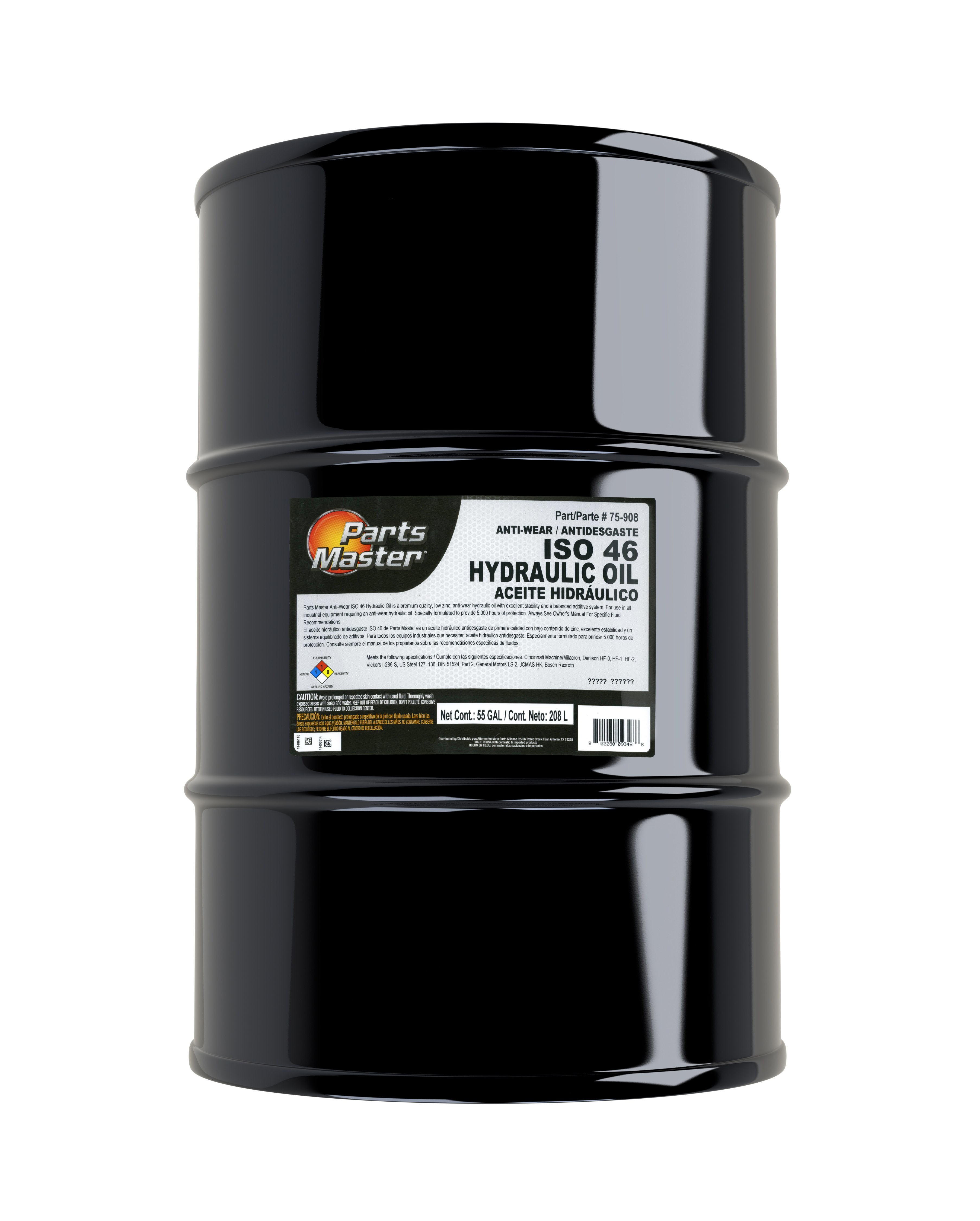Parts Master | Mvi aw 46 hydraulic fluid 55 gallon 75-908 | Auto Value  Parts Stores