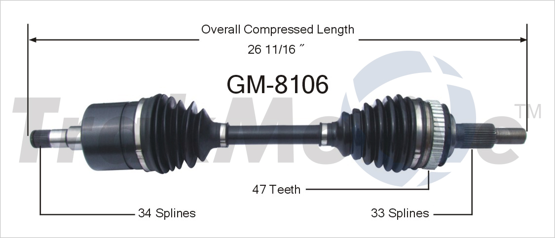 CV Axle Shaft TrakMotive GM-8106