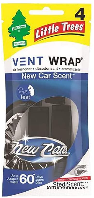 Little Trees Vent Wrap Air Freshener, New Car, 4 Pack