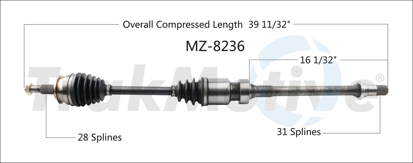 CV Axle Shaft TrakMotive MZ-8236