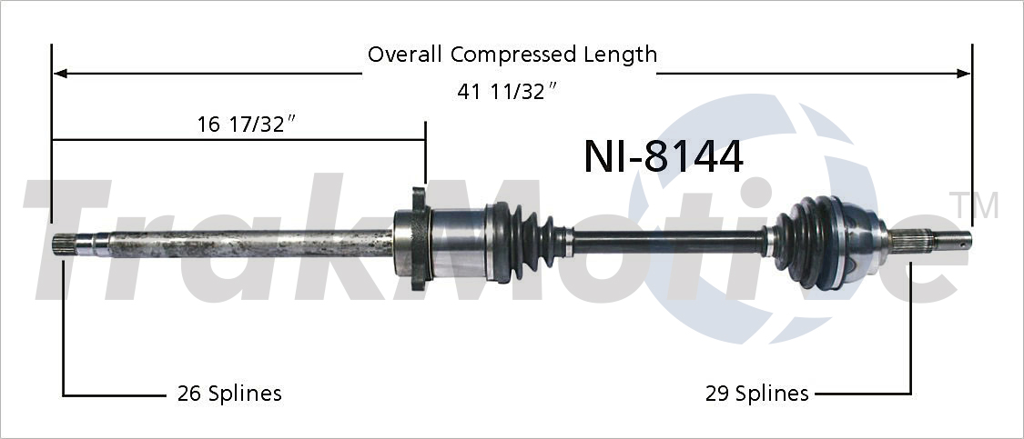 CV Axle Shaft TrakMotive NI-8144