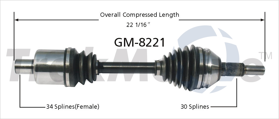 CV Axle Shaft TrakMotive GM-8221