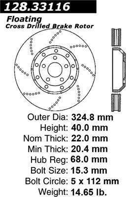 Disc Brake Rotor Centric Parts 128.33116