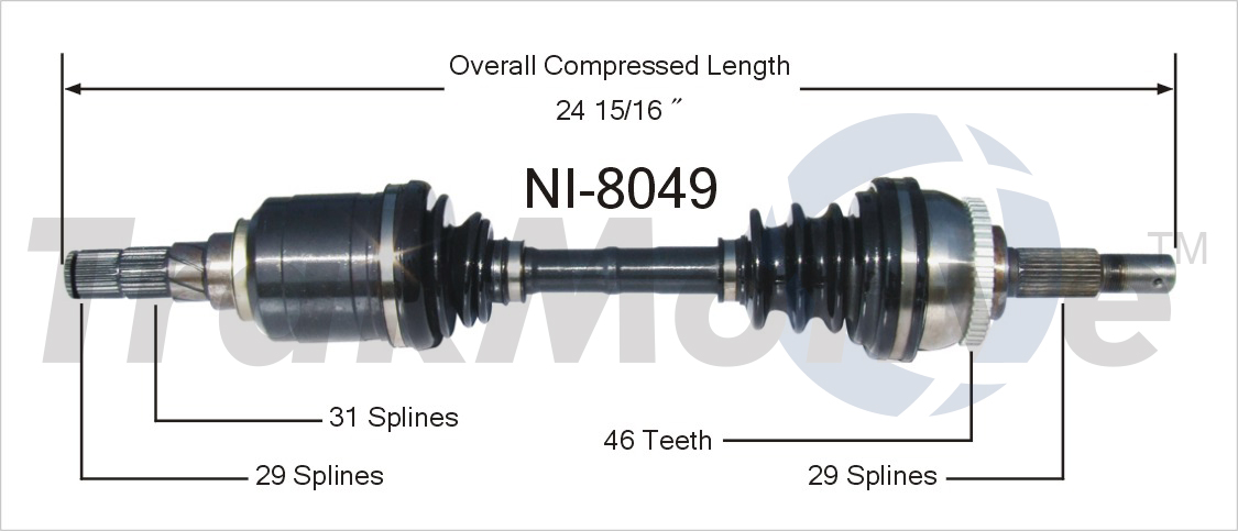CV Axle Shaft TrakMotive NI-8049