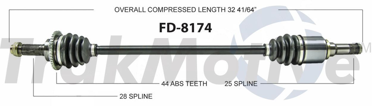 CV Axle Shaft TrakMotive FD-8174
