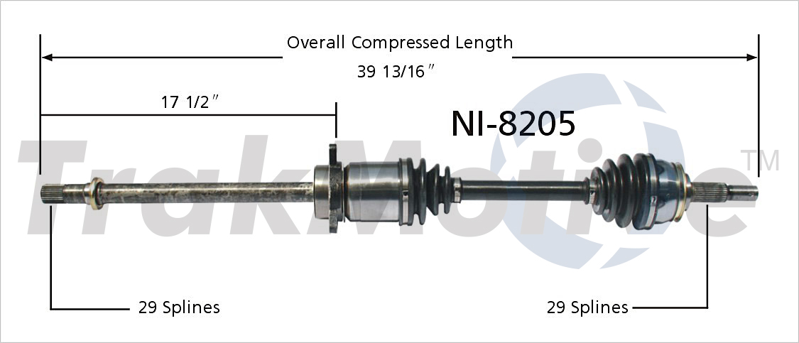 CV Axle Shaft TrakMotive NI-8205