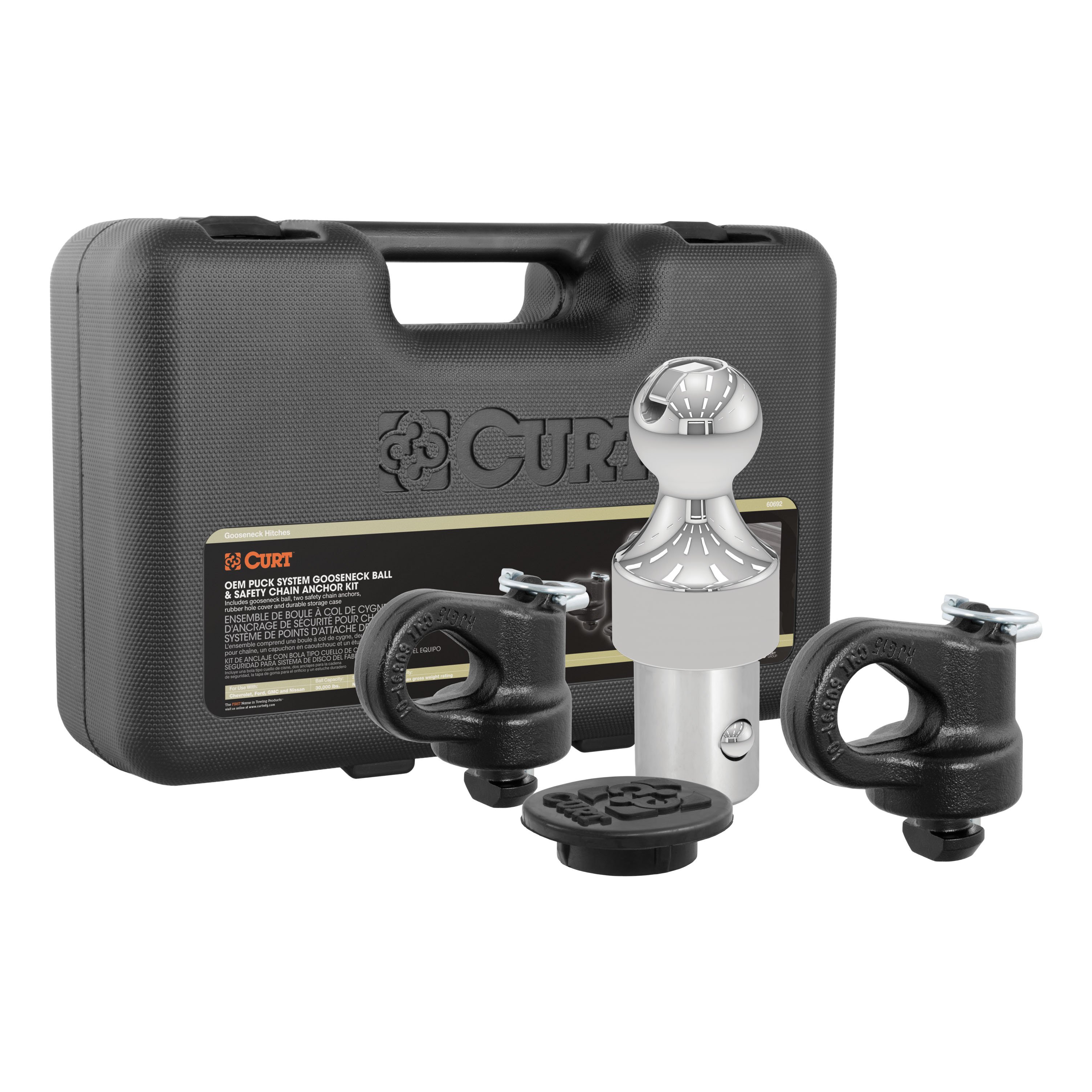 Gooseneck Trailer Hitch Ball and Chain Anchor Kit CURT 60692