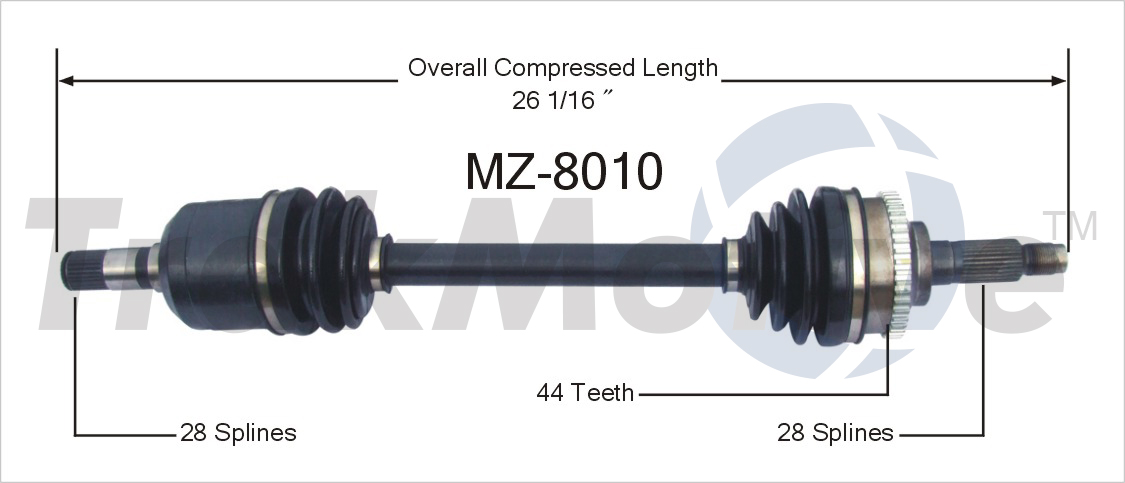 CV Axle Shaft TrakMotive MZ-8010