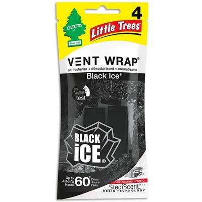 Little Trees Vent Wrap Air Freshener, Black Ice, 4 Pack