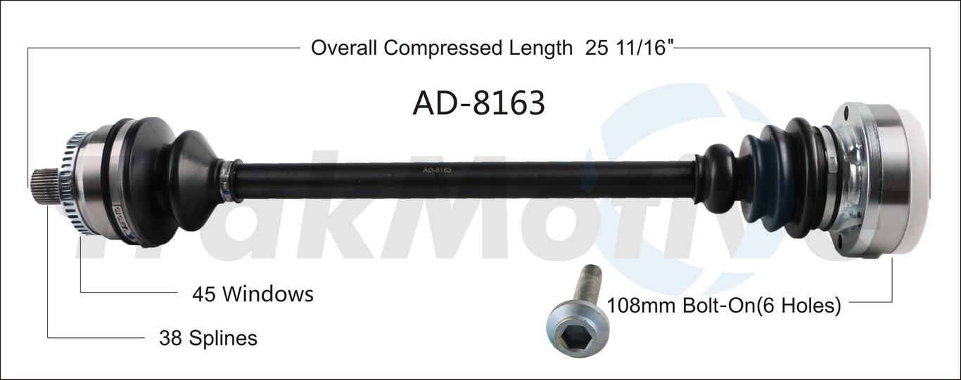 CV Axle Shaft TrakMotive AD-8163