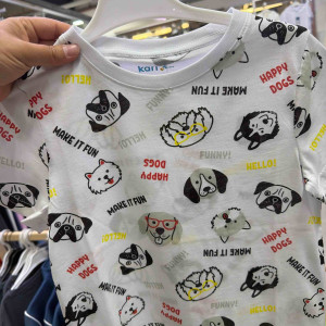 Фудболка Kari kids с рисунком собак цвет:белый