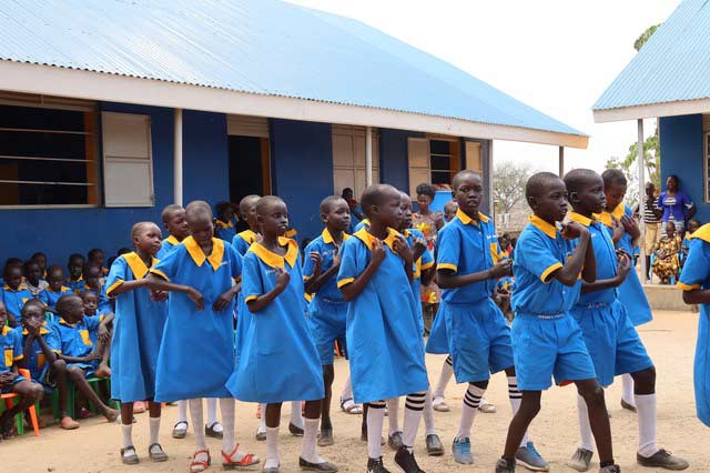 PEACE school children preparing for class
