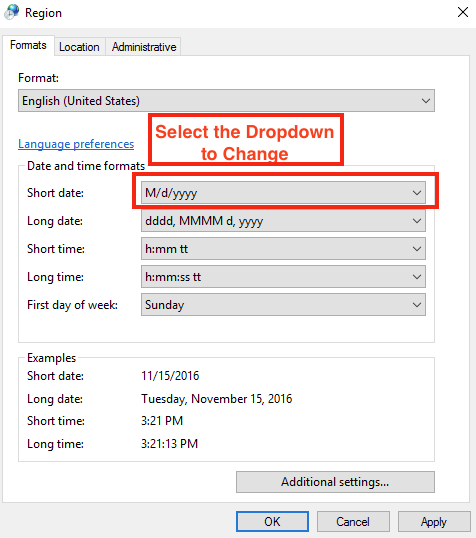 change the date format in ham radio deluxe