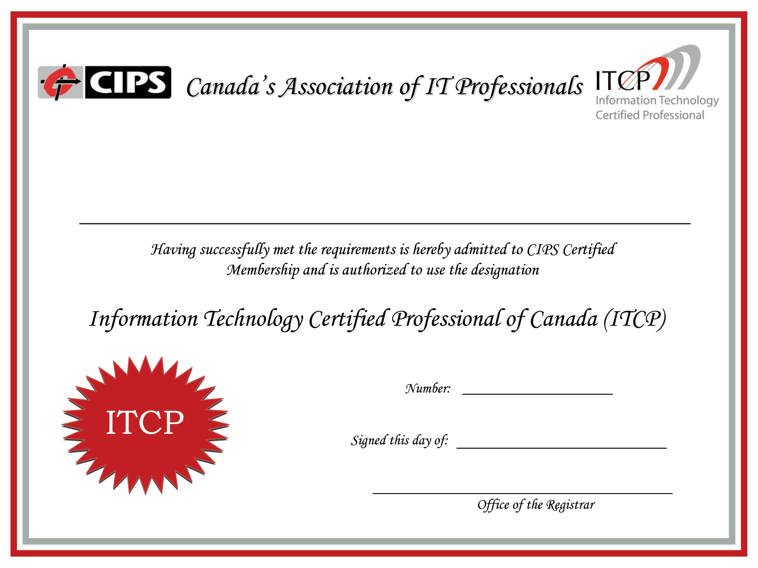 ITCP (Information Technology Certified Professional) Certification
