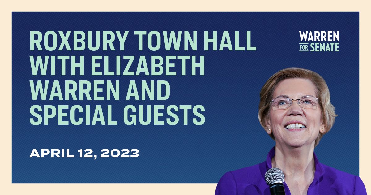 RSVP Roxbury Town Hall with Elizabeth Warren and Special Guests