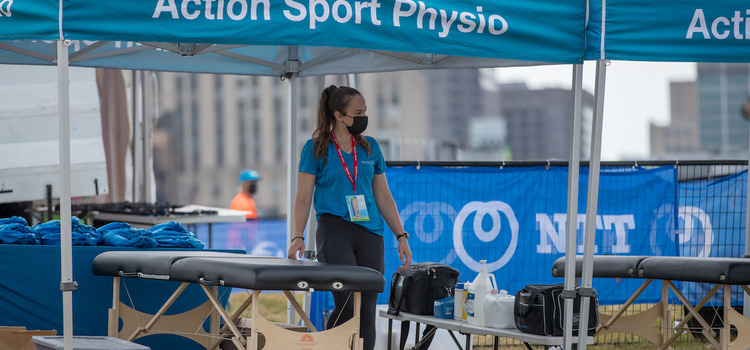 action sport physio's tent