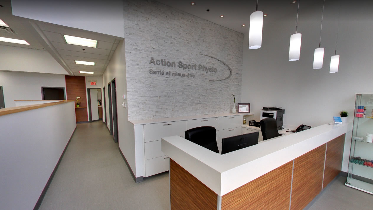Photo de l'intérieur de la clinique de physiothérapie Action Sport Physio Saint-Eustache