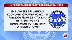 IMF lowers Sri Lanka's economic growth forecast for 2026 from 3.5 % to 3.1% (English)