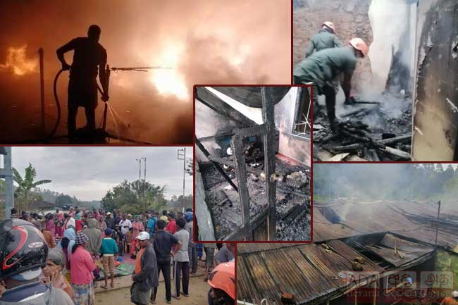 වතු නිවාස පේළියක ගින්නක් (දර්ශන සහිතයි)