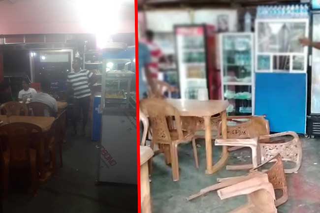 බිල නොගෙවූ ගායකයා ආපනශාලාවක් කුඩුකරයි