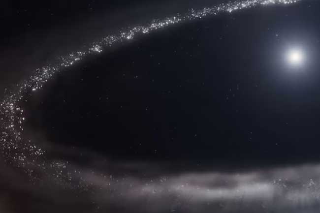 පළමු වරට දුරස්ථ තාරකා පංතියක් වටා පිහිටි ඝන ජලය සොයා ගනියි