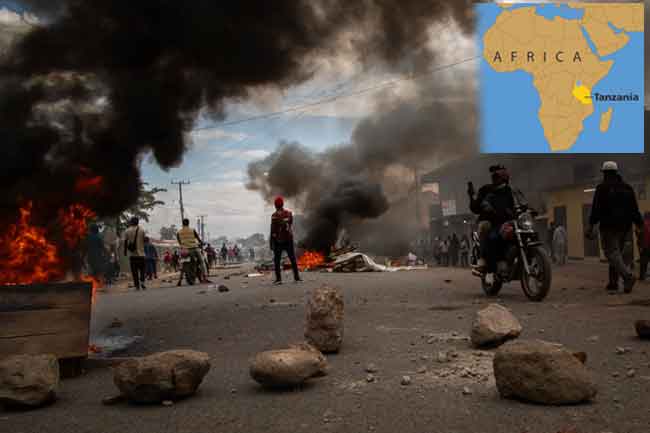 ටැන්සානියාවේ විරෝධතාවලින් 700ක් මරුට ?