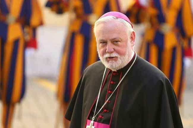 වතිකානු විදේශ අමාත්‍ය අගරදගුරු පෝල් රිචඩ් ගැලගර් හිමිපාණන් අද දිවයිනට