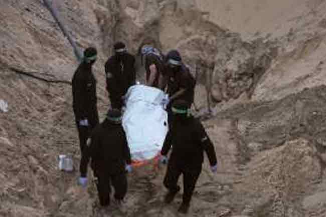 ප්‍රාණ ඇපකරුවන්ගේ මළ සිරුරු 28න් 21ක් ආපසු දුන් බව හමාස් කියයි