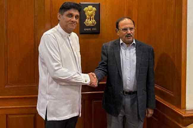 විපක්ෂ නායක සජිත් සහ ඉන්දීය ජාතික ආරක්ෂක උපදේශක අතර සාකච්ඡාවක්