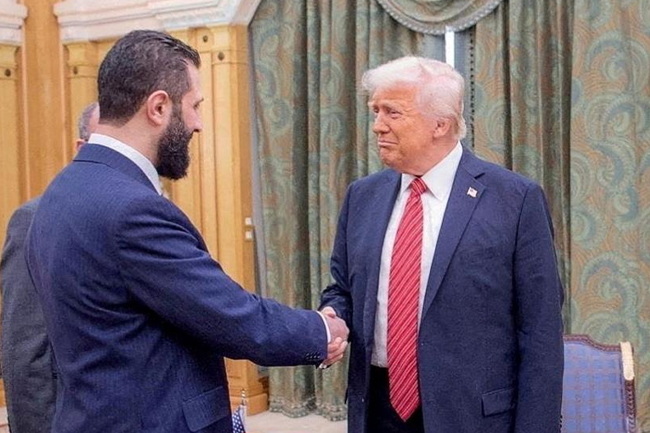 සිරියානු ජනාධිපති හා  ඩොනල්ඩ් ට්‍රම්ප් අතර හමුවක්