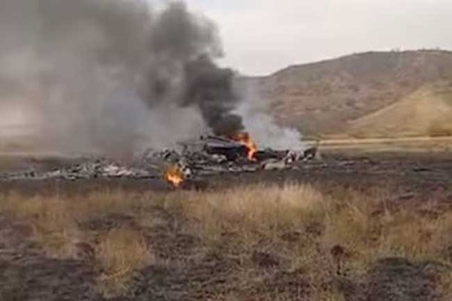 තුර්කි හමුදා ගුවන් යානයක් කඩා වැටෙයි