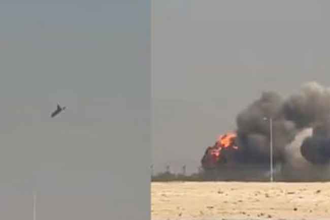 ඉන්දීය ප්‍රහාරක ජෙට් යානයක් ඩුබායිහිදී කඩා වැටේ