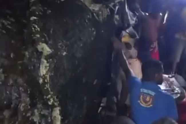 රඹුක්කනදී ත්‍රීරෝද රථයක් මතට විශාල ගසක් වැටී අනතුරක්