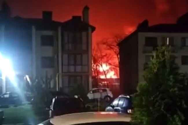 රුසියාවට යුක්‍රේනයෙන් ඩ්‍රෝන ප්‍රහාරයක්