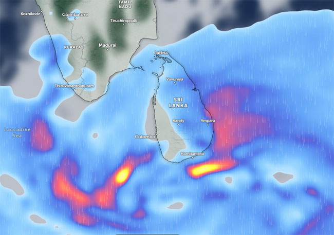 තද සුළං, තද වැසි සහ රළු මුහුදු ප්‍රදේශ පිළිබඳ අවවාදාත්මක නිවේදනයක්