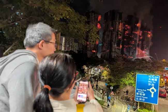 හොංකොංහි මහල් නිවාස සංකීර්ණයේ ගින්නෙන් මියගිය ගණන ඉහළට