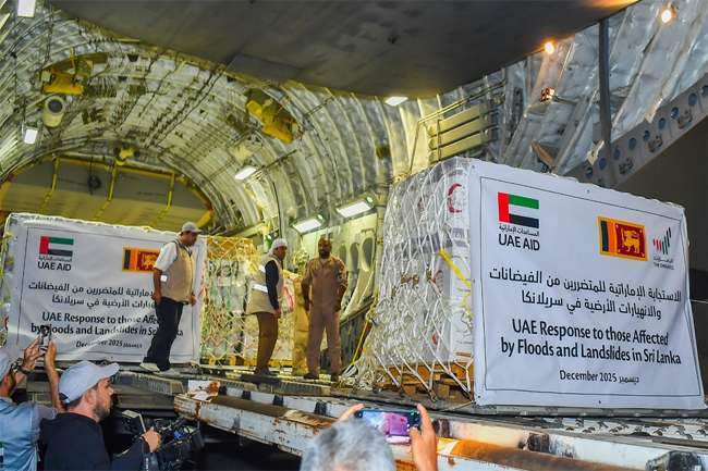 විපතටපත් ජනතාවට එක්සත් අරාබි එමීර් රාජ්‍යයෙන් ආධාර