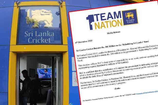 Rebuilding Sri Lanka අරමුදලට ශ්‍රී ලංකා ක්‍රිකට් වෙතින් රු.මි. 300ක්