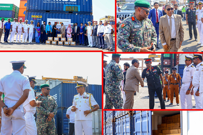 මාලදිවයිනෙන් ශ්‍රී ලංකාවට ටින් මාළු පෙට්ටි 25,000ක පරිත්‍යාගයක් 