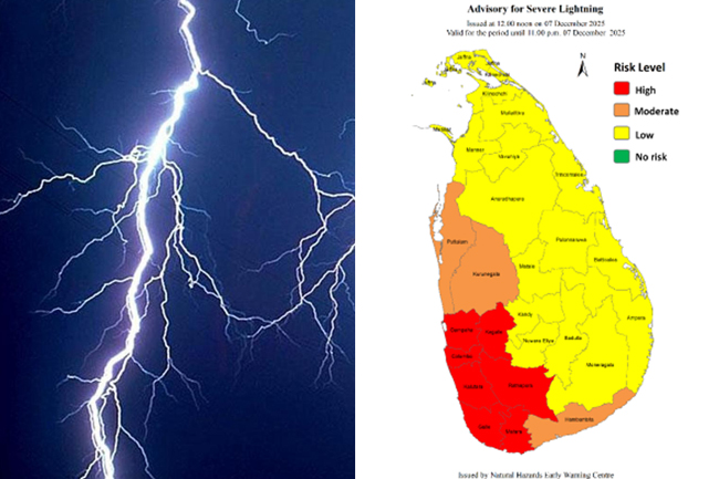ප්‍රබල අකුණු පිළිබඳව අවවාදාත්මක නිවේදනයක්