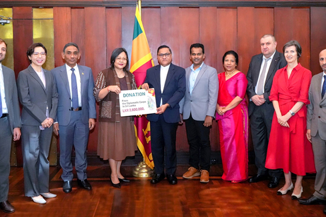 කොළඹ සිටින රාජ්‍යතාන්ත්‍රිකයන්ගෙන්  රුපියල් මිලියන 3.6ක පරිත්‍යාගයක්