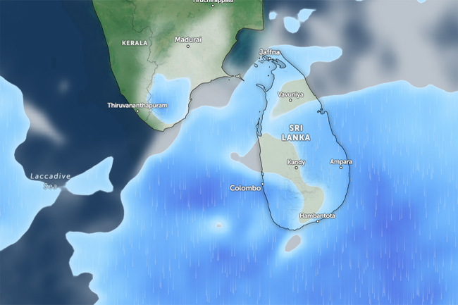 ඉදිරි පැය 36 සඳහා - ප්‍රදේශ කිහිපයකට මි.මී. 100 ට වැඩි තද වැසි