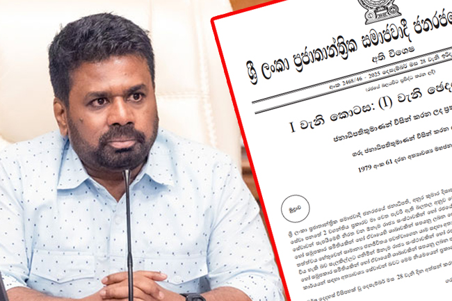 විදුලිබලය සැපයීම ඇතුළු සේවා රැසක්  අත්‍යවශ්‍ය සේවා බවට පත් කරමින් ගැසට්ටුවක්